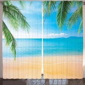Ambesonne Coastal Beach Drape Set.